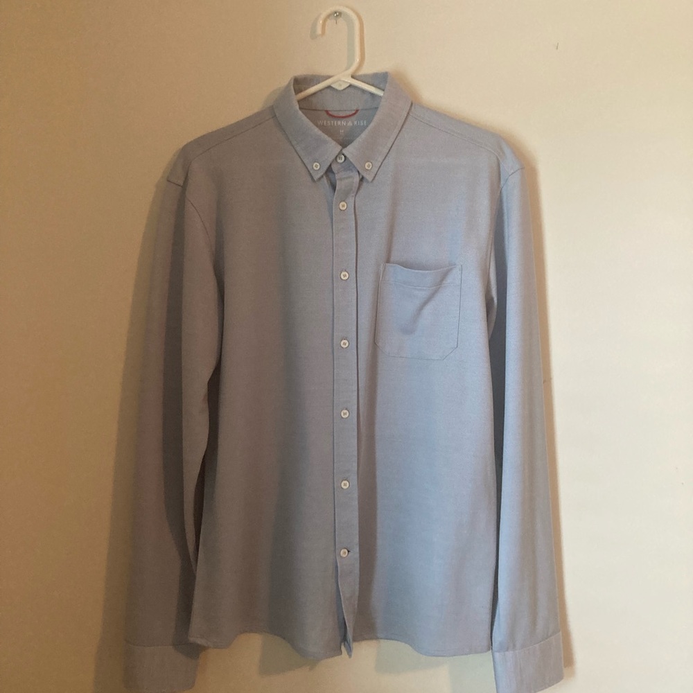 Western Rise LimitlessMerino Button-Down Light Blue
